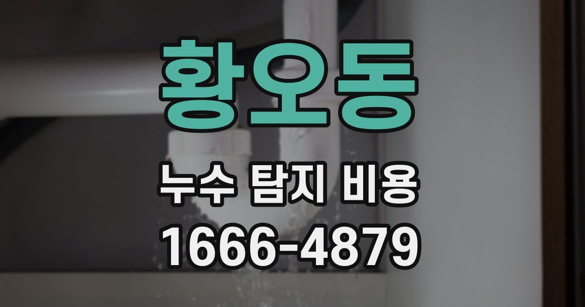 황오동 누수 탐지 비용