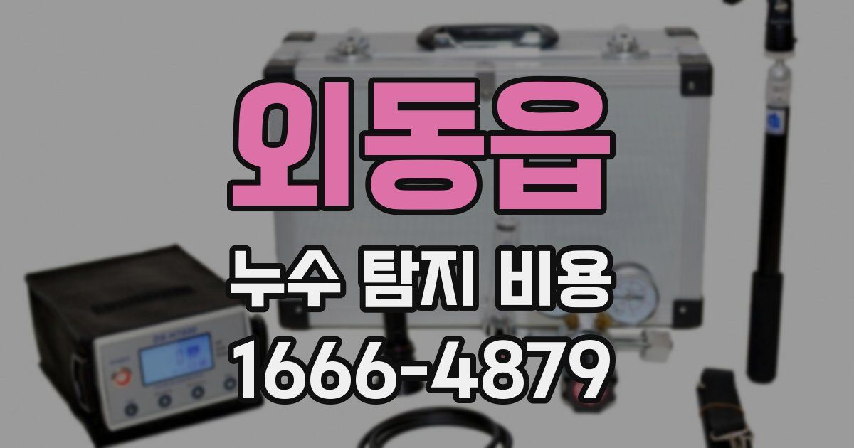외동읍 누수 탐지 비용