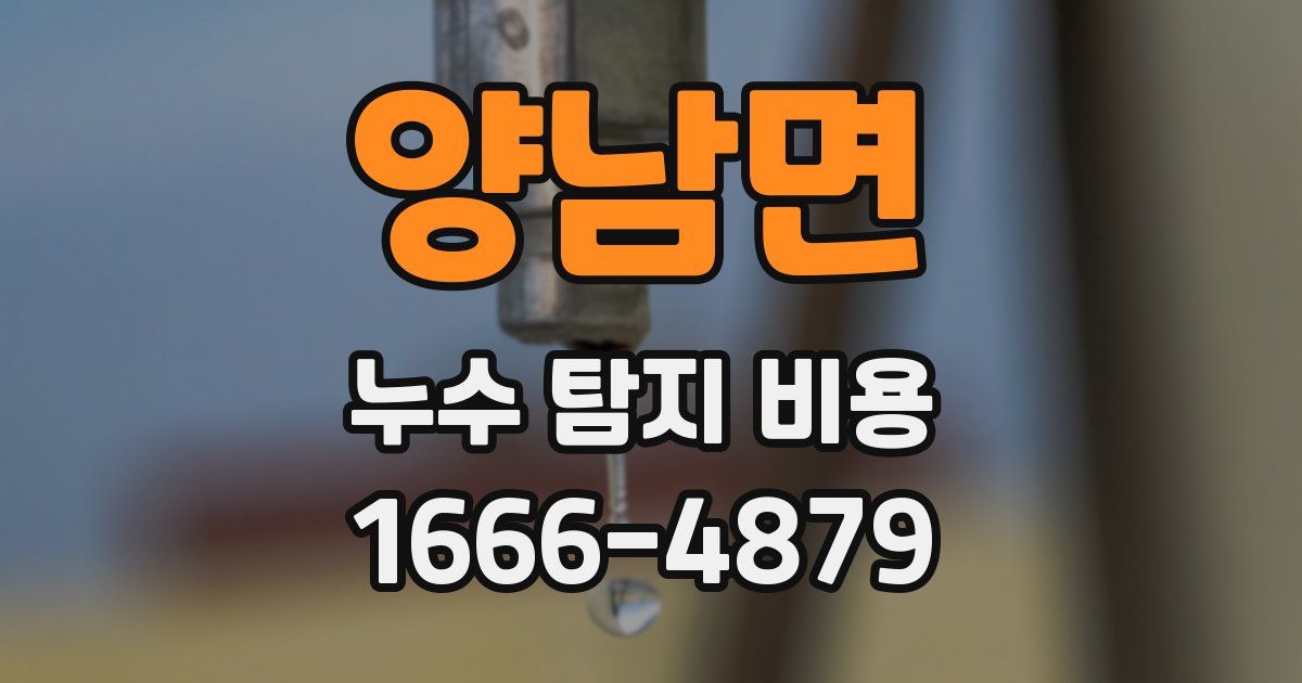 양남면 누수 탐지 비용