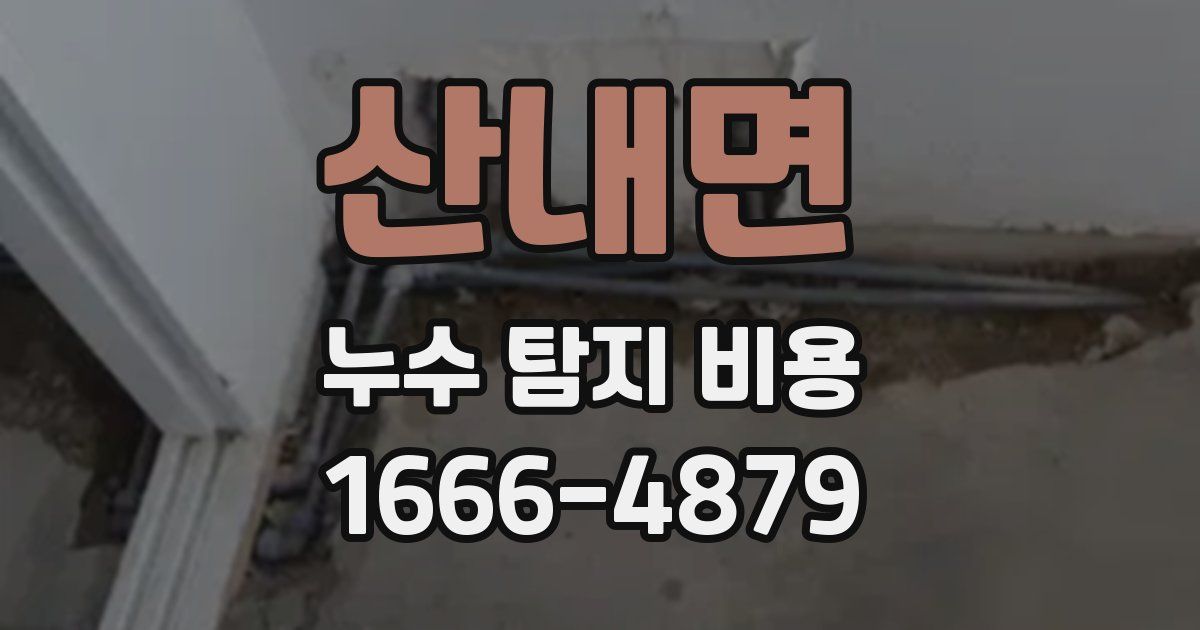 산내면 누수 탐지 비용