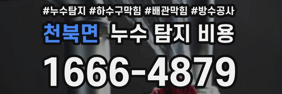 천북면 누수 탐지 비용