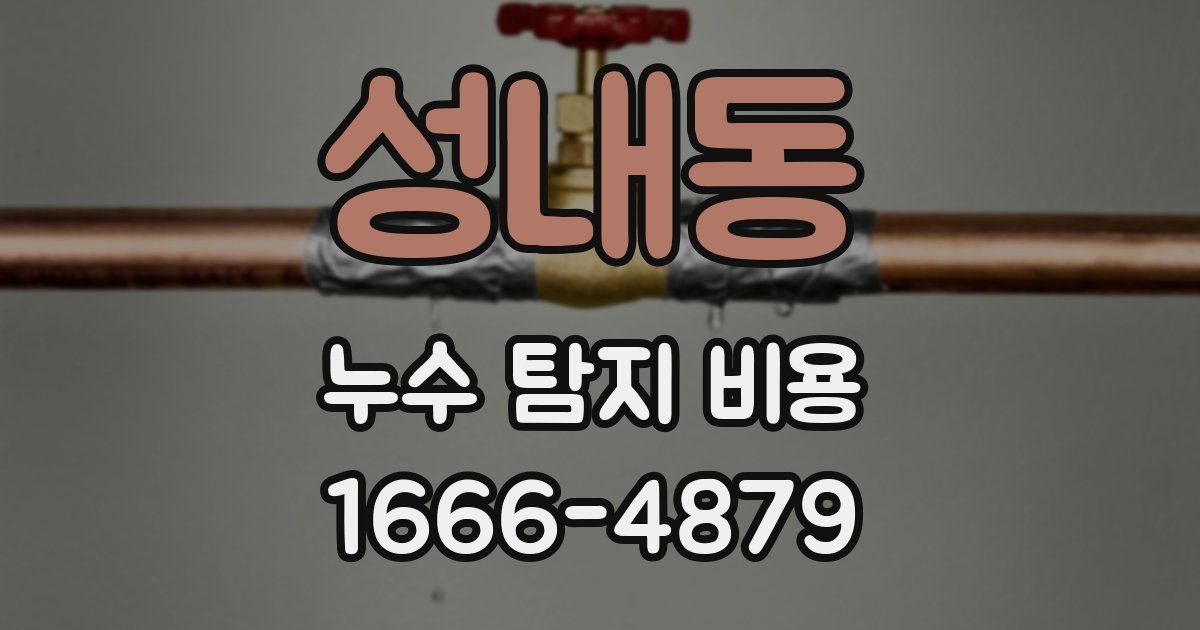 성내동 누수 탐지 비용