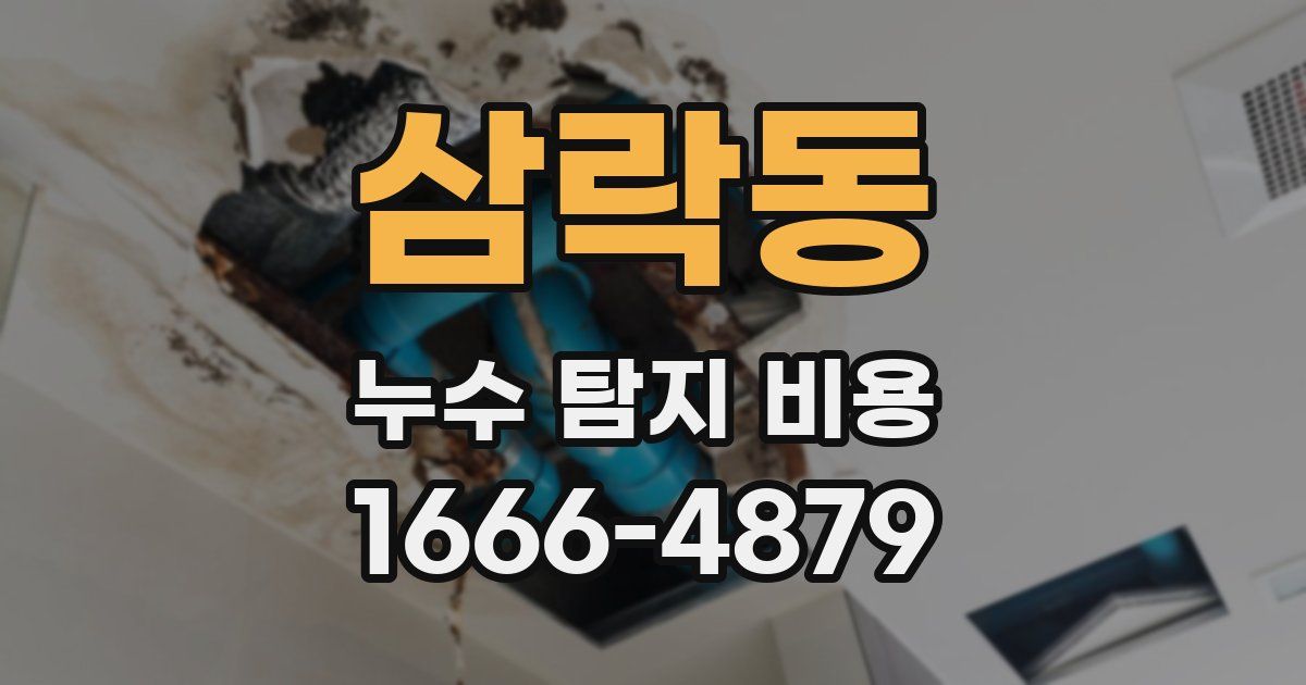 삼락동 누수 탐지 비용