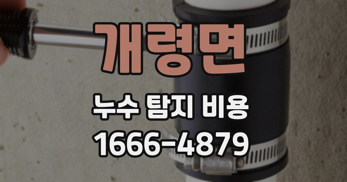 개령면 누수 탐지 비용