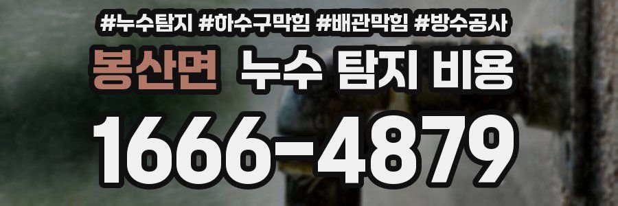 봉산면 누수 탐지 비용