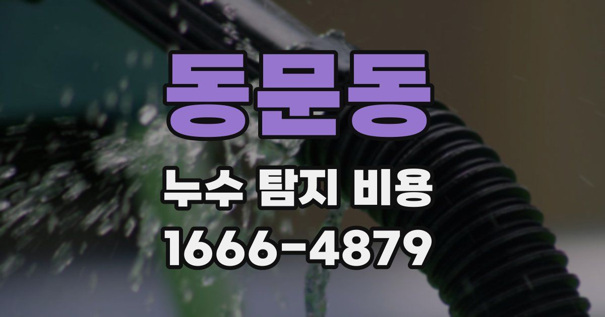 동문동 누수 탐지 비용