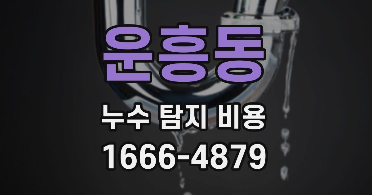 운흥동 누수 탐지 비용