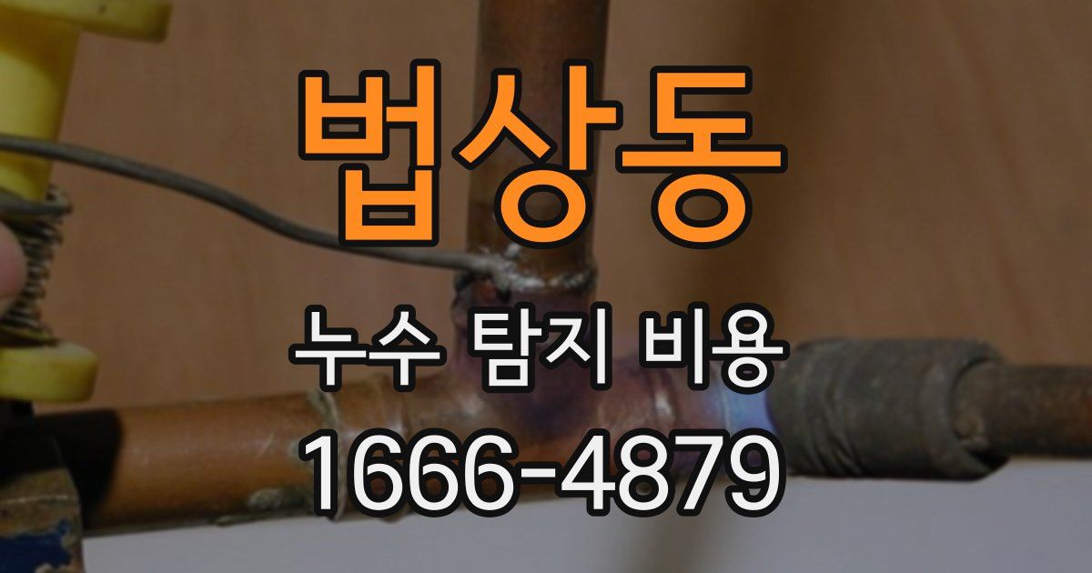 법상동 누수 탐지 비용