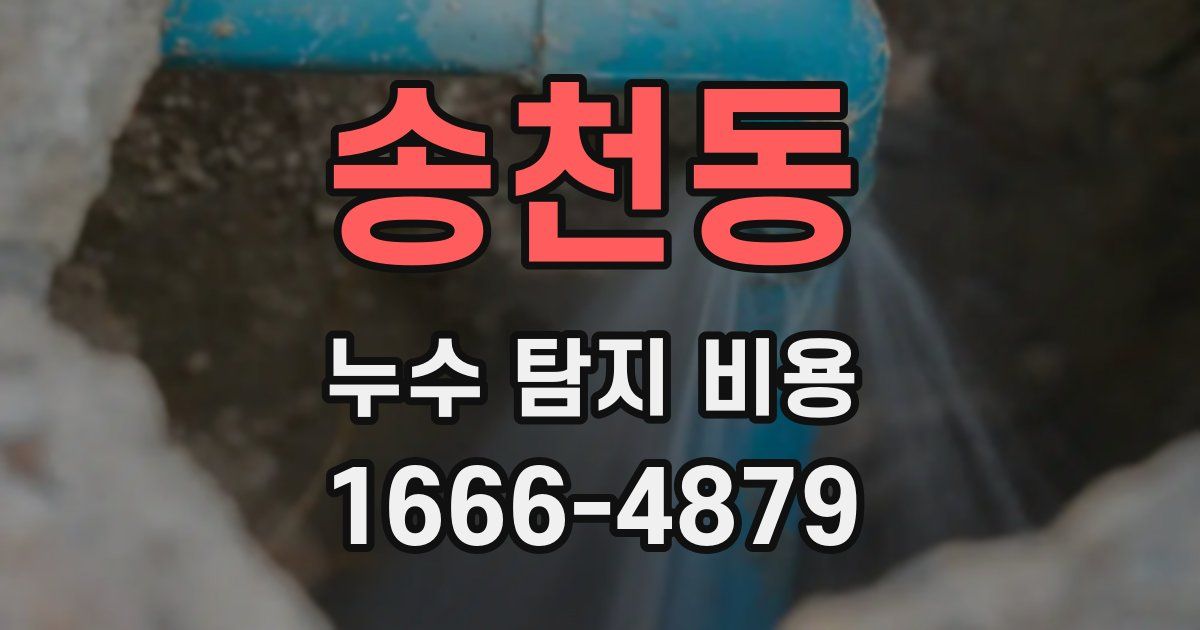 송천동 누수 탐지 비용