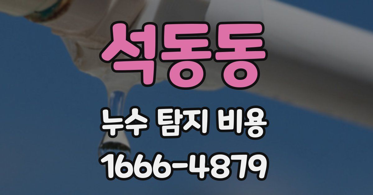 석동동 누수 탐지 비용