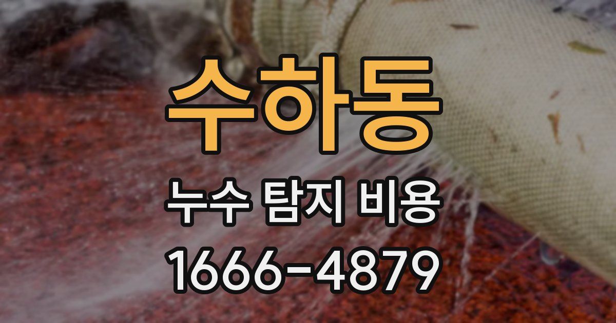 수하동 누수 탐지 비용