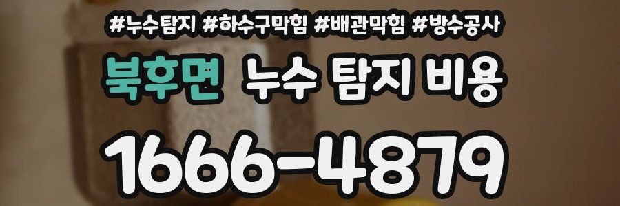 북후면 누수 탐지 비용