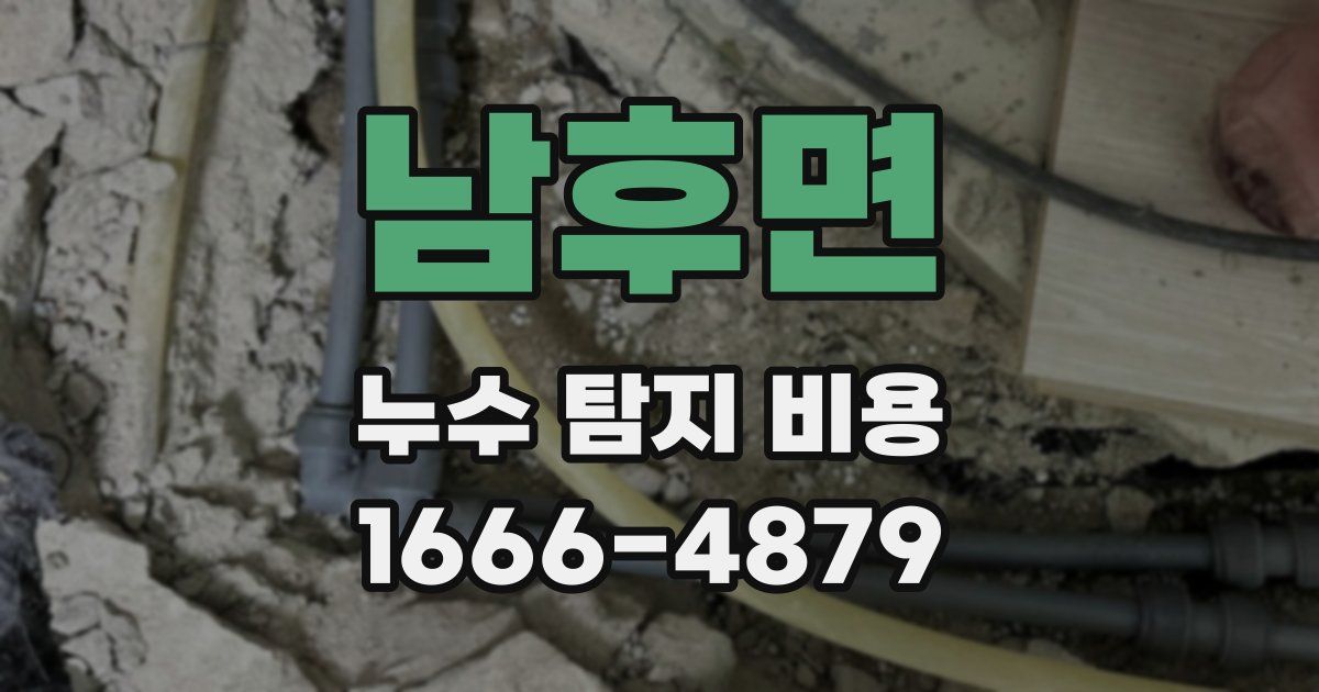 남후면 누수 탐지 비용