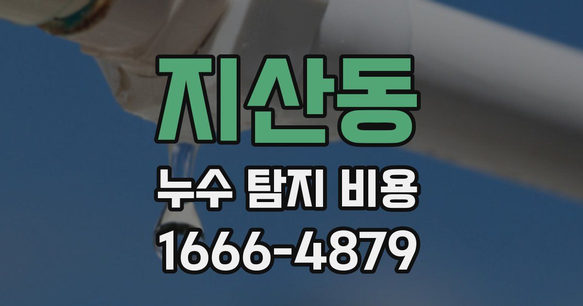지산동 누수 탐지 비용