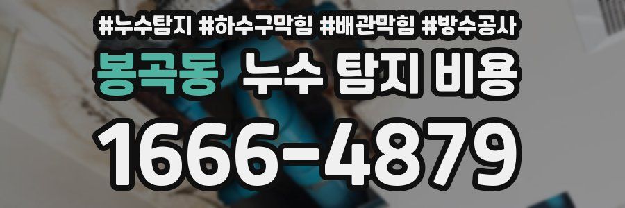 봉곡동 누수 탐지 비용