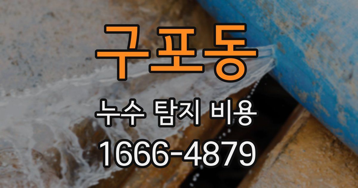 구포동 누수 탐지 비용