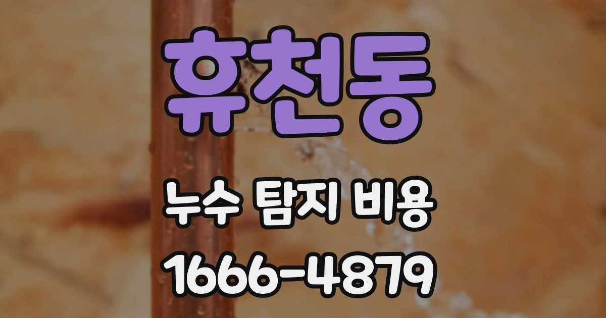 휴천동 누수 탐지 비용