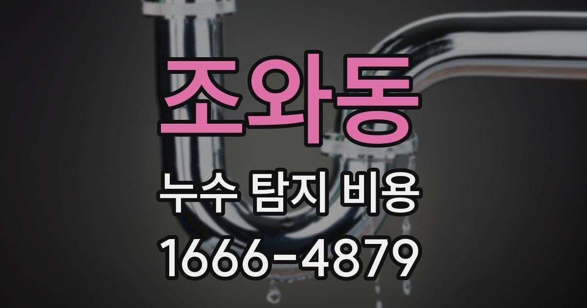 조와동 누수 탐지 비용