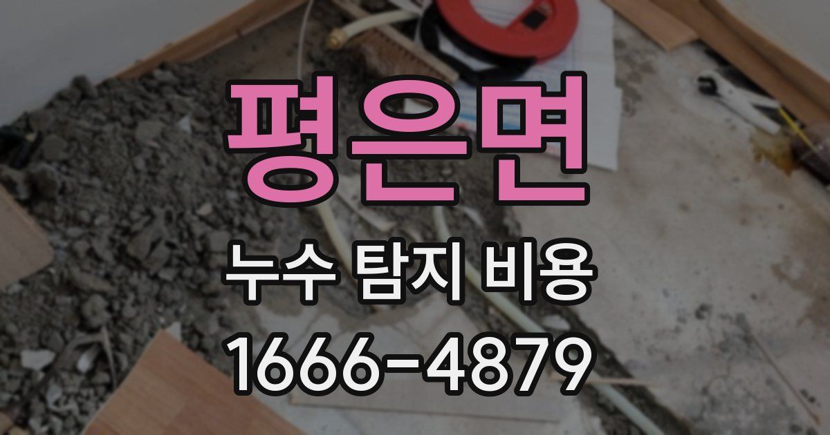 평은면 누수 탐지 비용