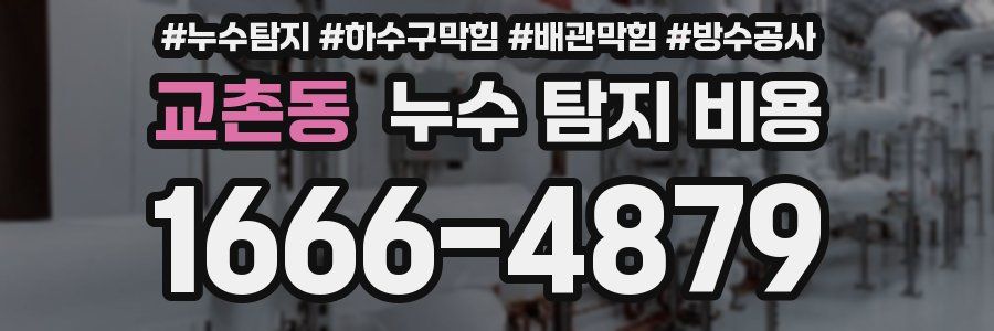 교촌동 누수 탐지 비용