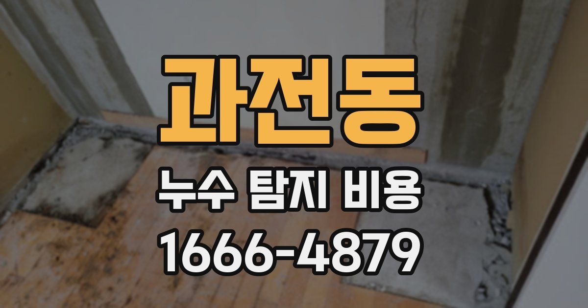 과전동 누수 탐지 비용