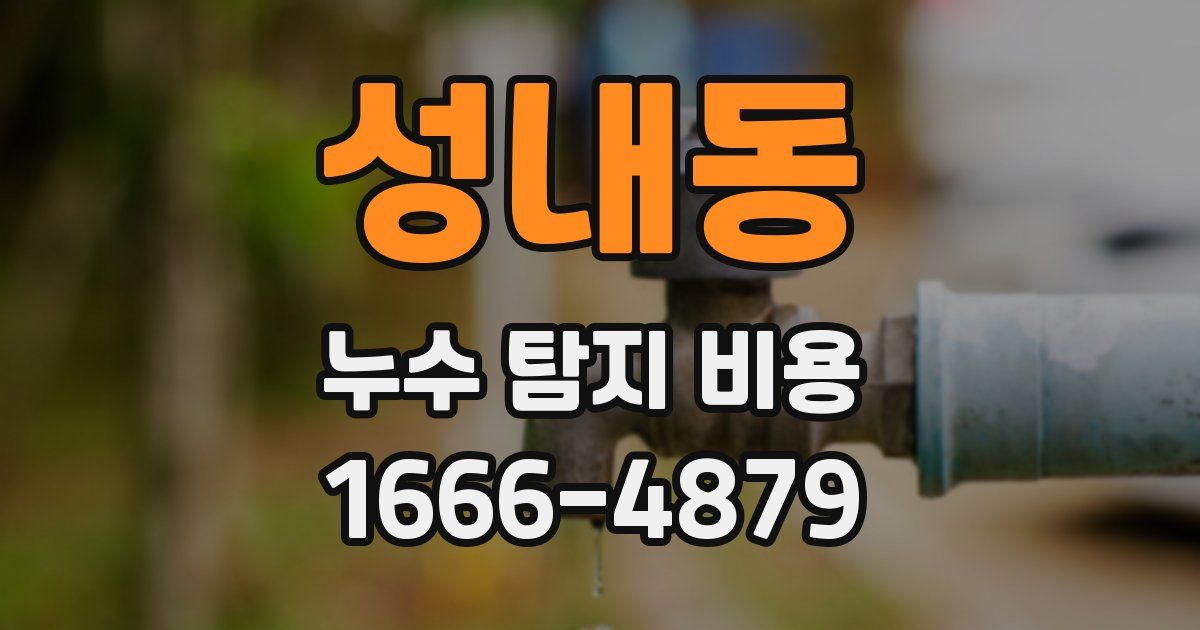 성내동 누수 탐지 비용