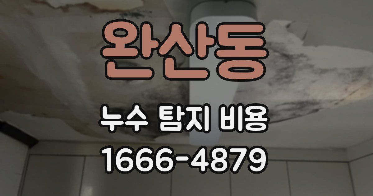 완산동 누수 탐지 비용