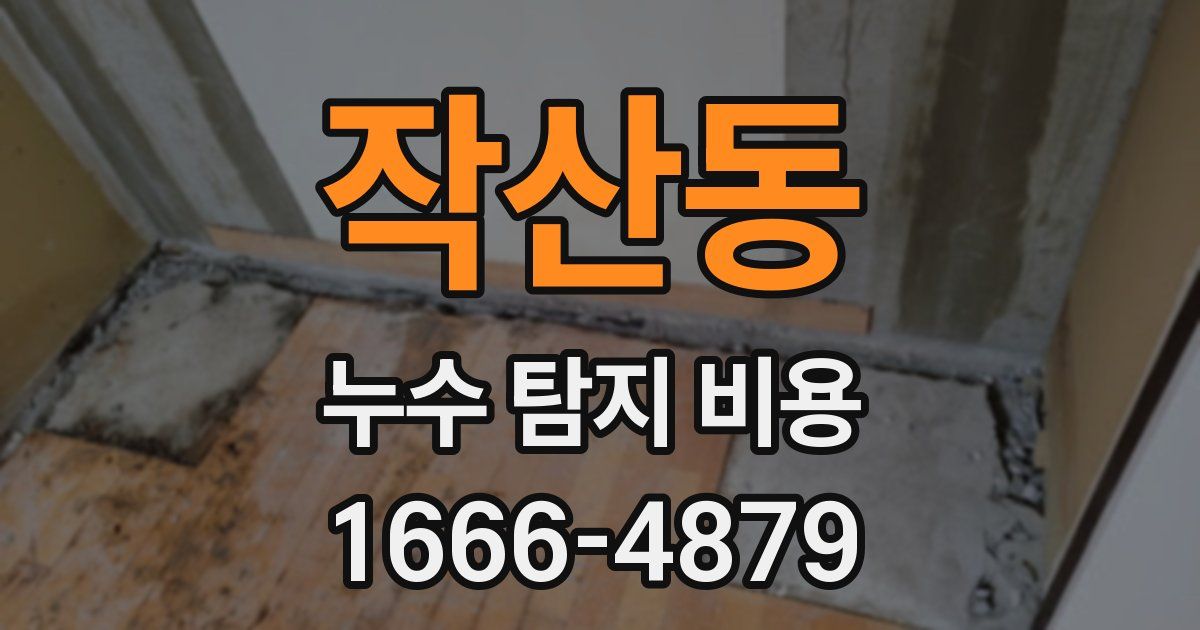 작산동 누수 탐지 비용