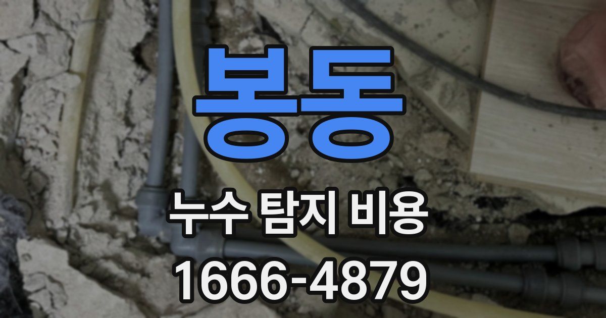 봉동 누수 탐지 비용