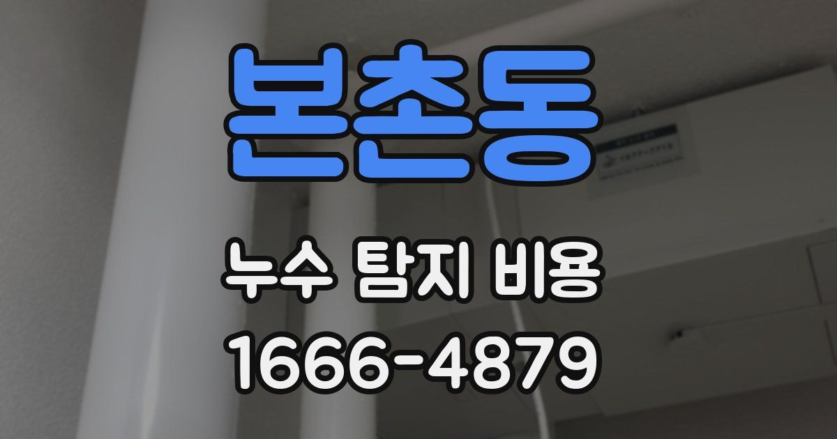 본촌동 누수 탐지 비용