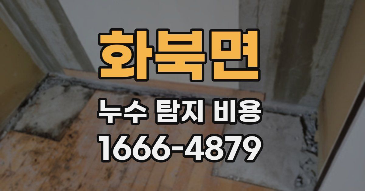 화북면 누수 탐지 비용
