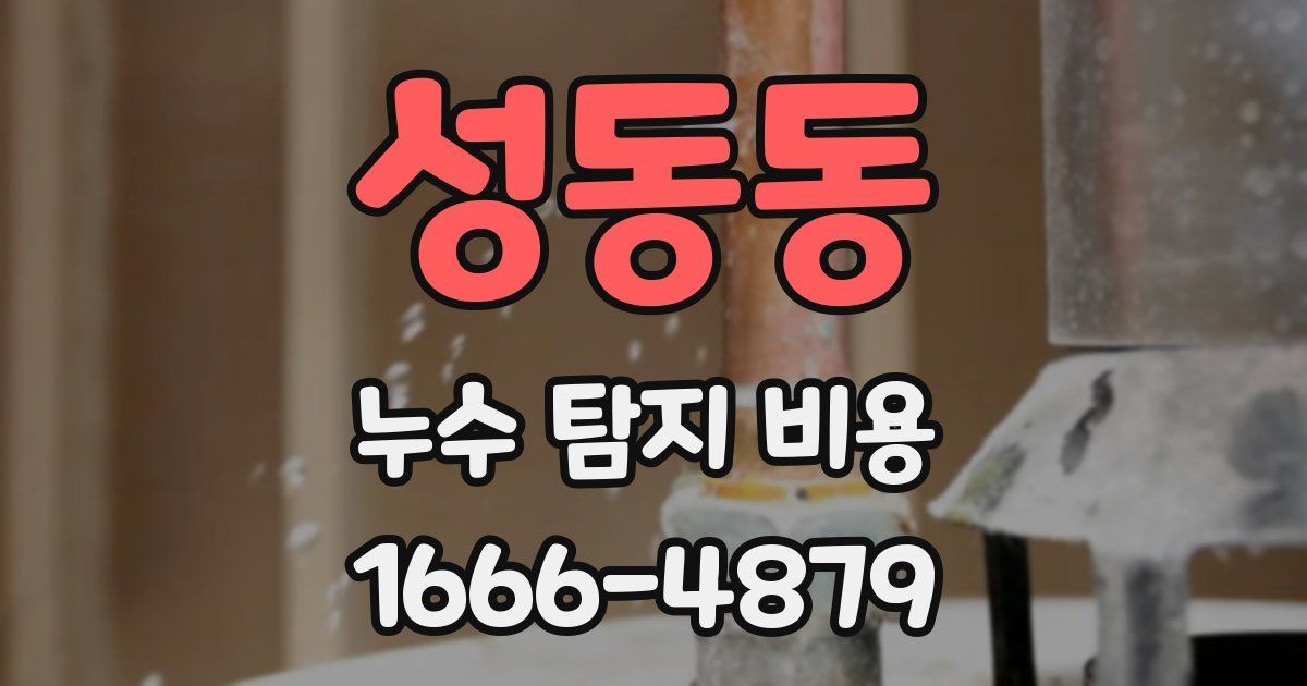 성동동 누수 탐지 비용