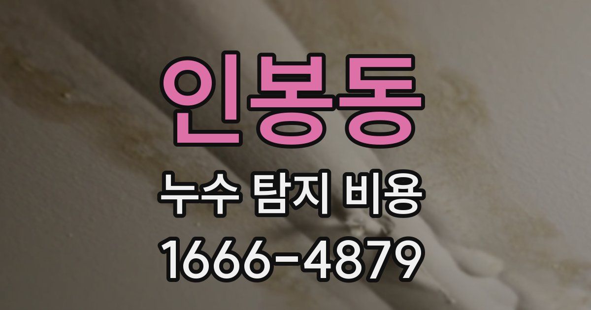 인봉동 누수 탐지 비용