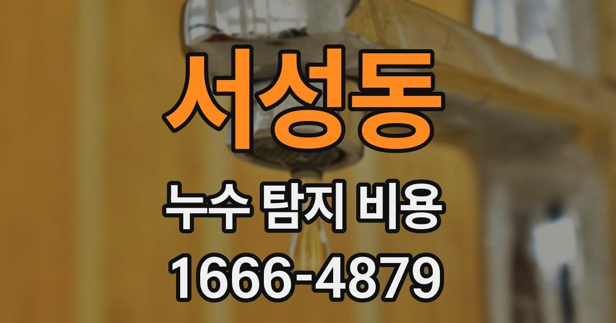 서성동 누수 탐지 비용