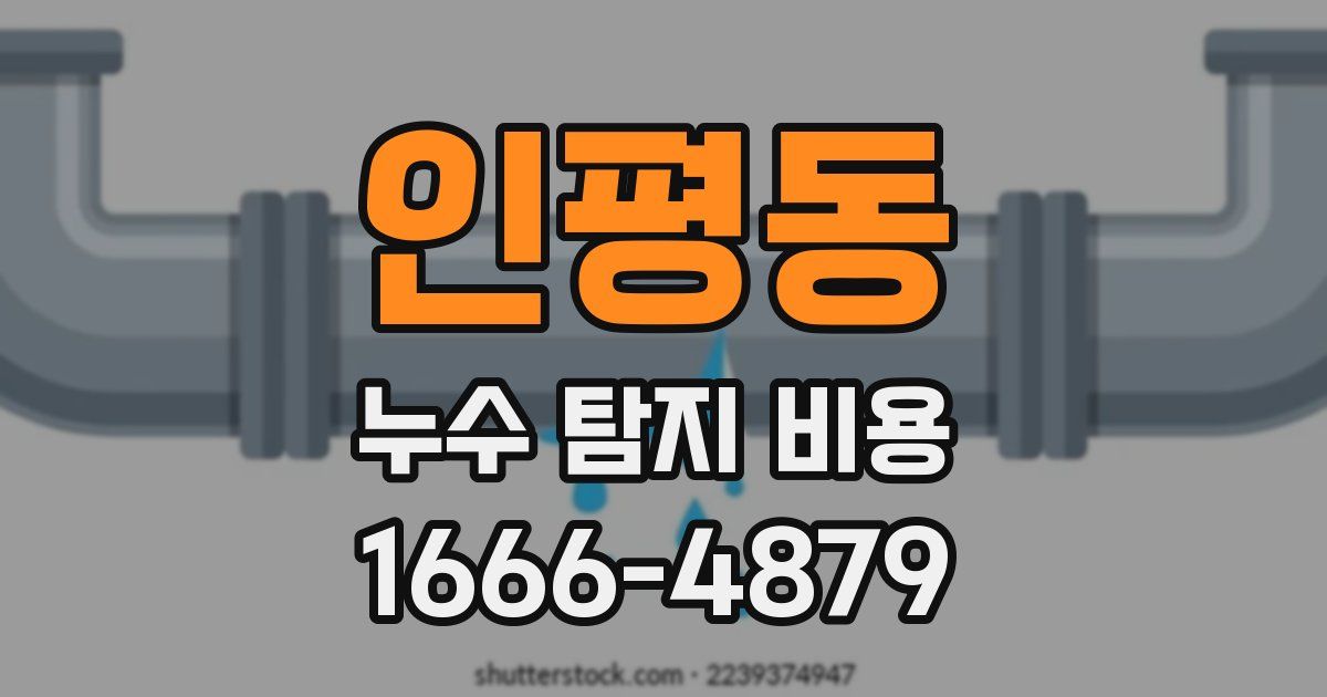 인평동 누수 탐지 비용