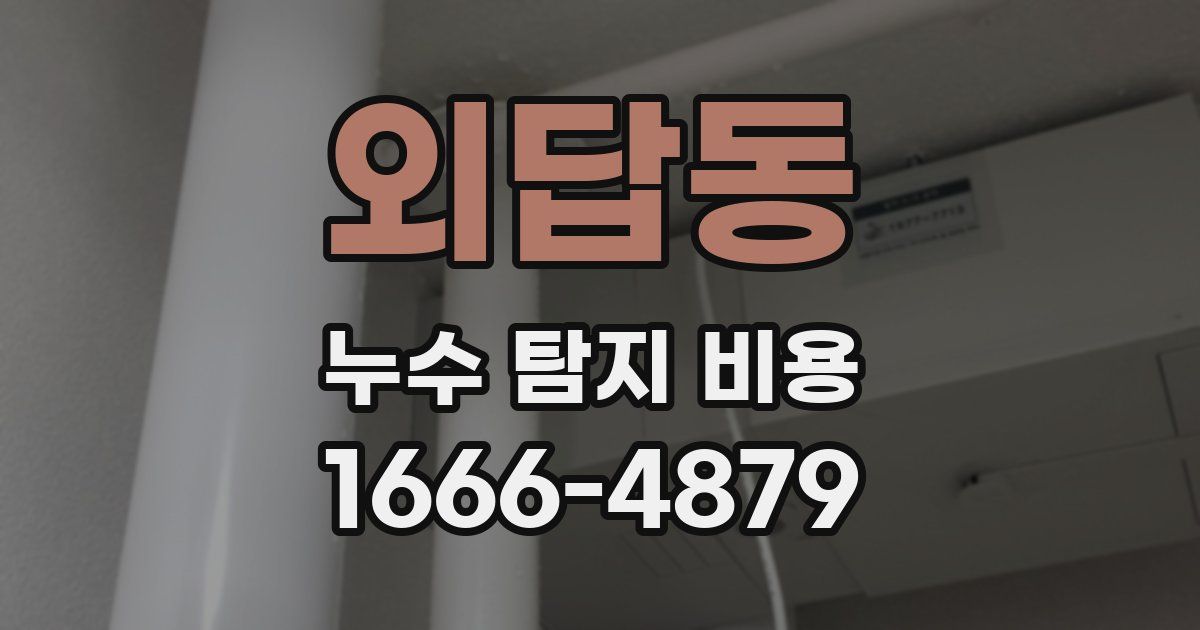 외답동 누수 탐지 비용