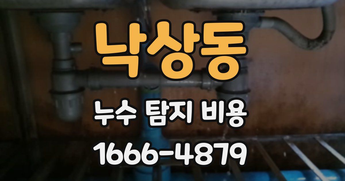 낙상동 누수 탐지 비용