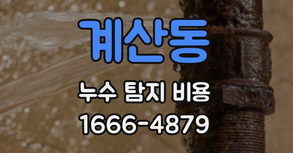 계산동 누수 탐지 비용