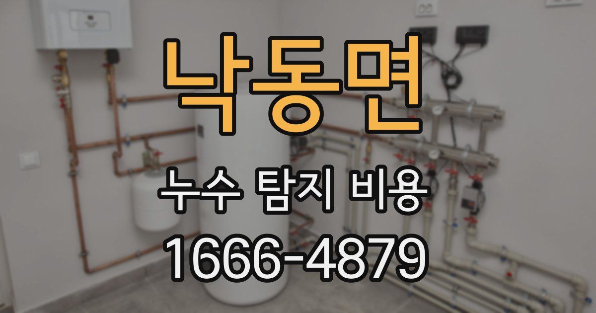낙동면 누수 탐지 비용
