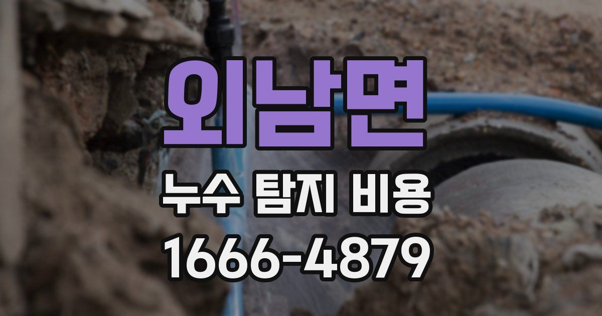 외남면 누수 탐지 비용
