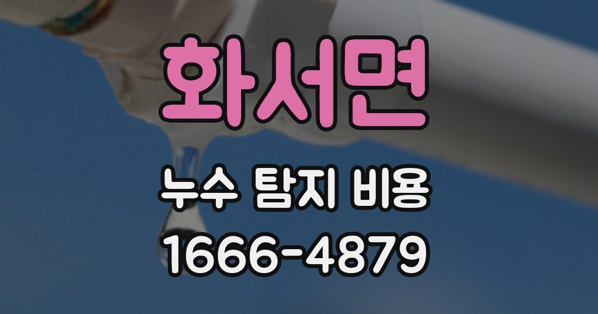 화서면 누수 탐지 비용