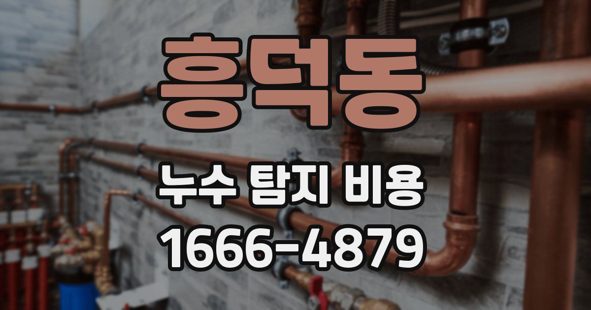 흥덕동 누수 탐지 비용