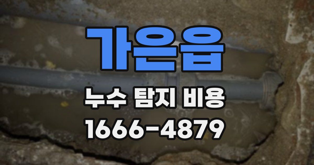 가은읍 누수 탐지 비용