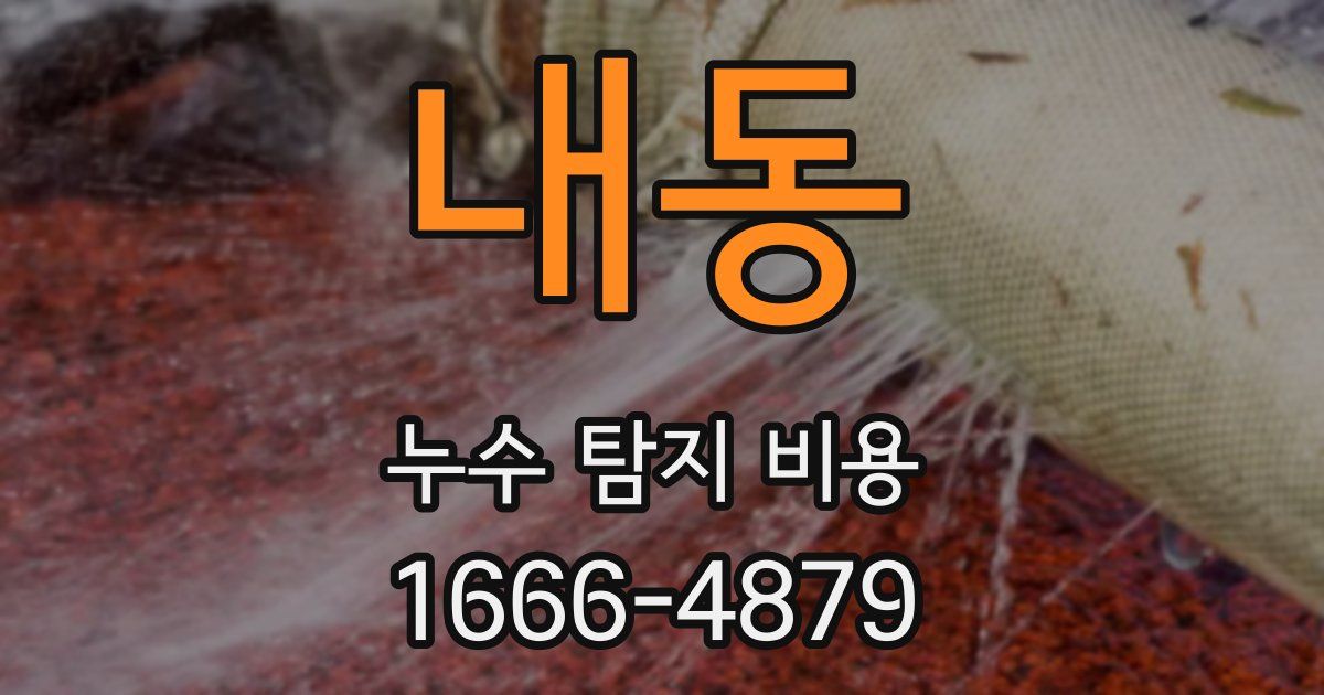 내동 누수 탐지 비용