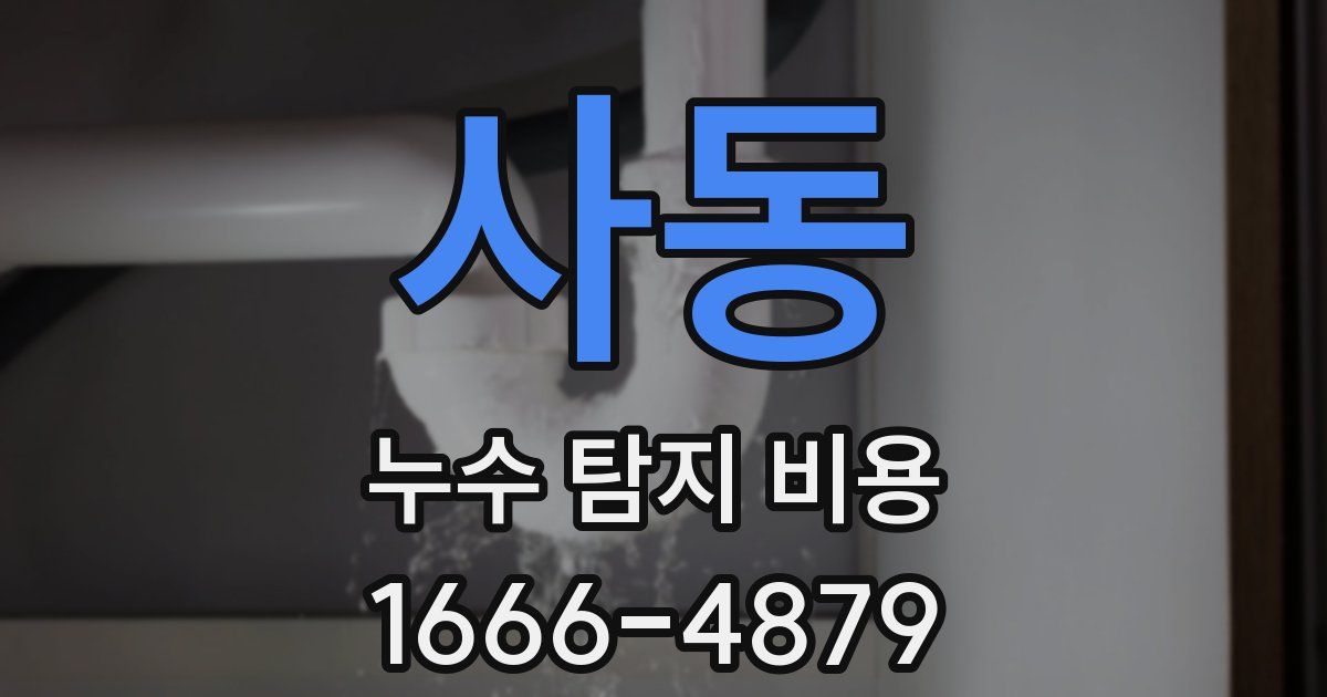 사동 누수 탐지 비용