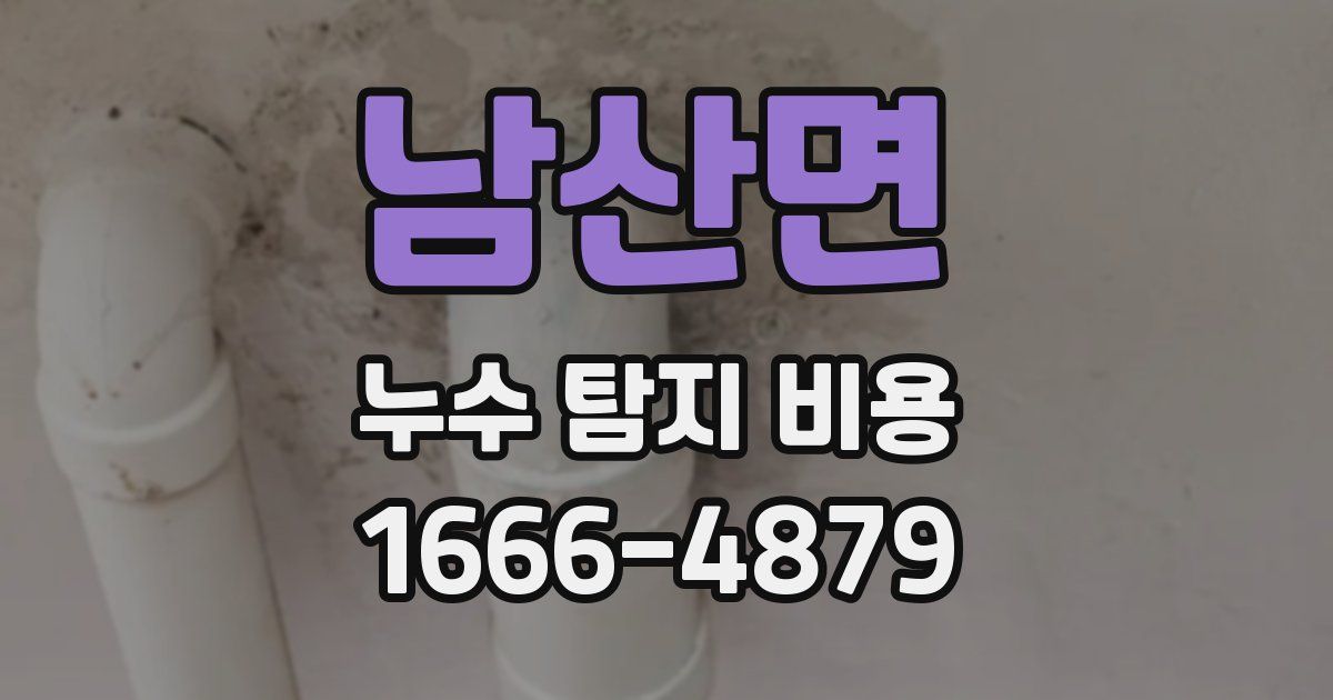 남산면 누수 탐지 비용