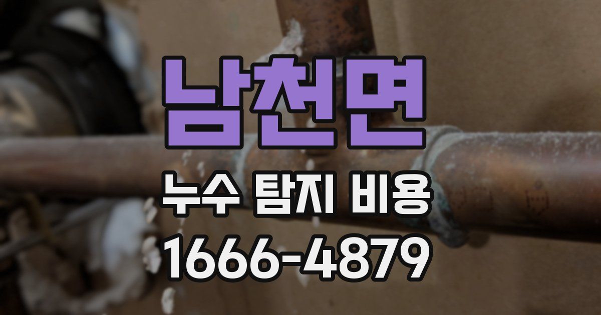 남천면 누수 탐지 비용