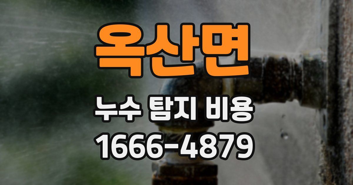 옥산면 누수 탐지 비용