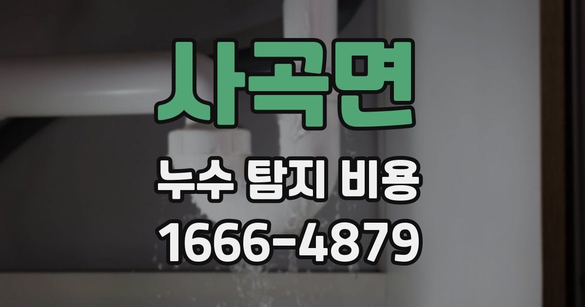 사곡면 누수 탐지 비용