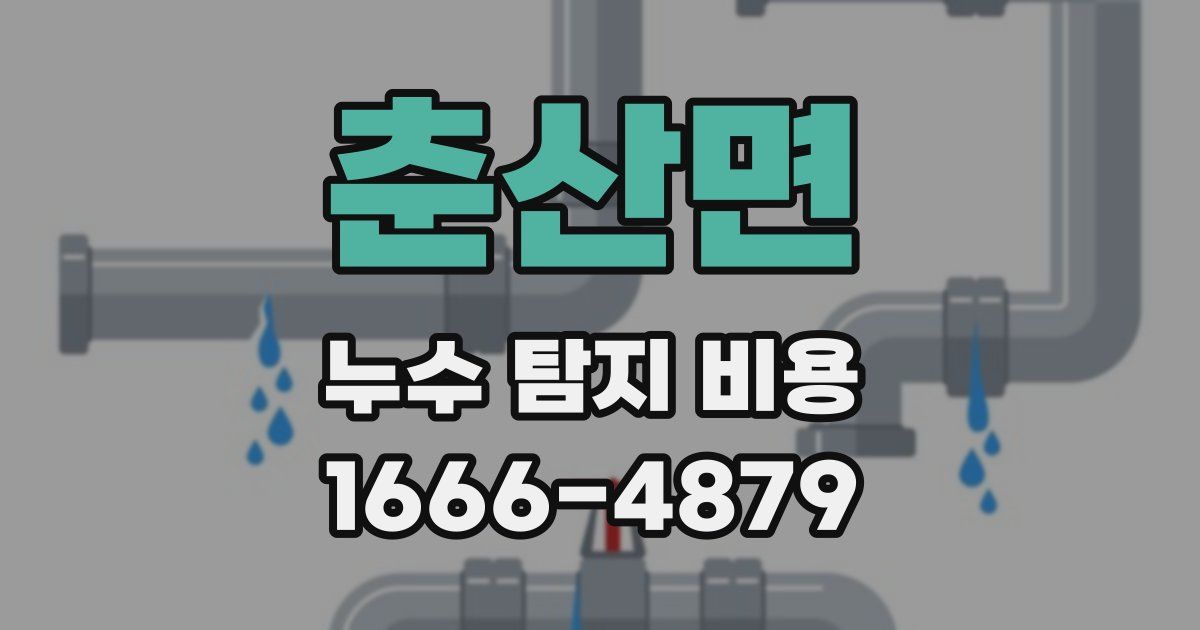 춘산면 누수 탐지 비용